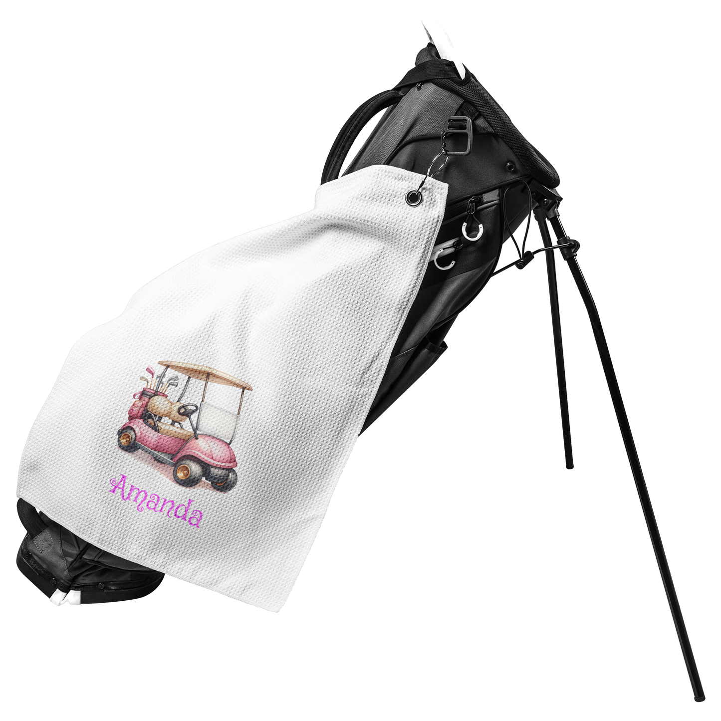 Sports| Personalized Waffle Golf Towel for Women - Feminine and Functional