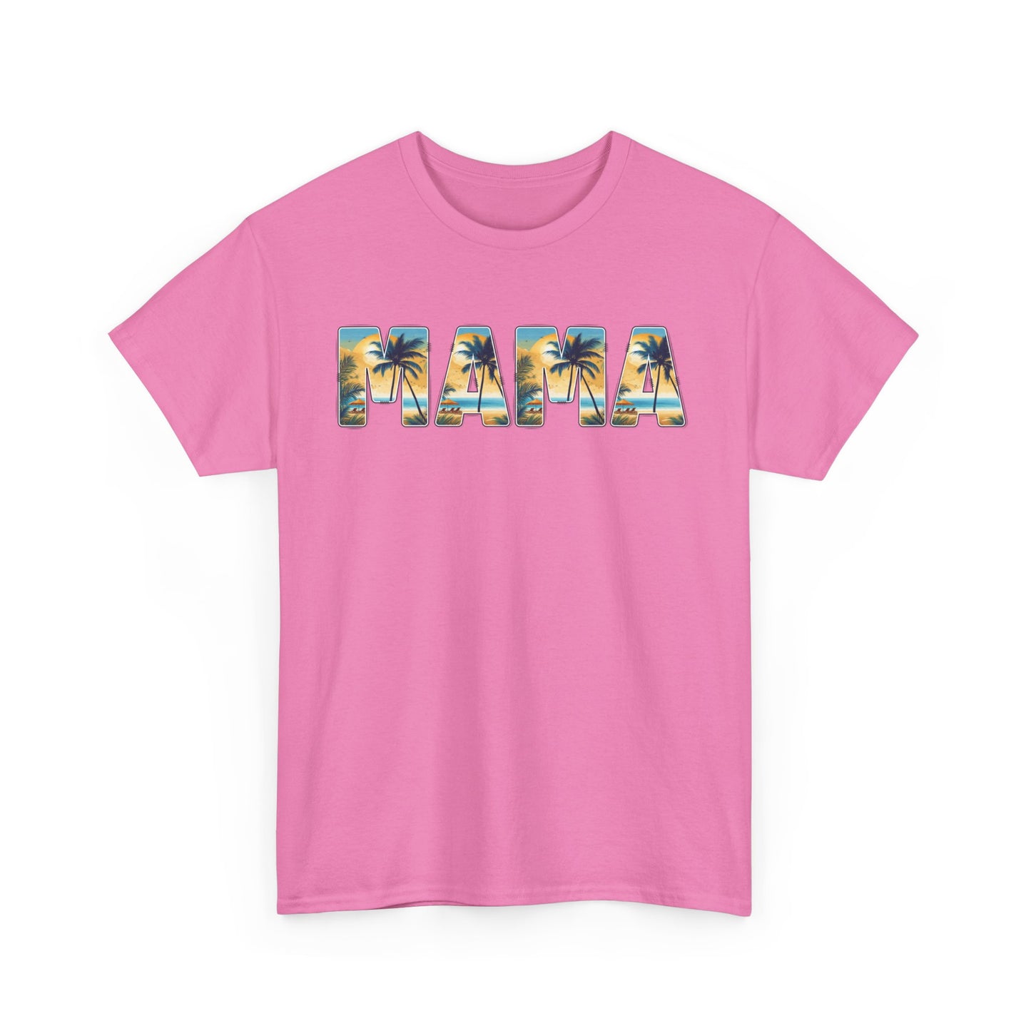 Heavy cotton Gildan tee with coastal MAMA graphic