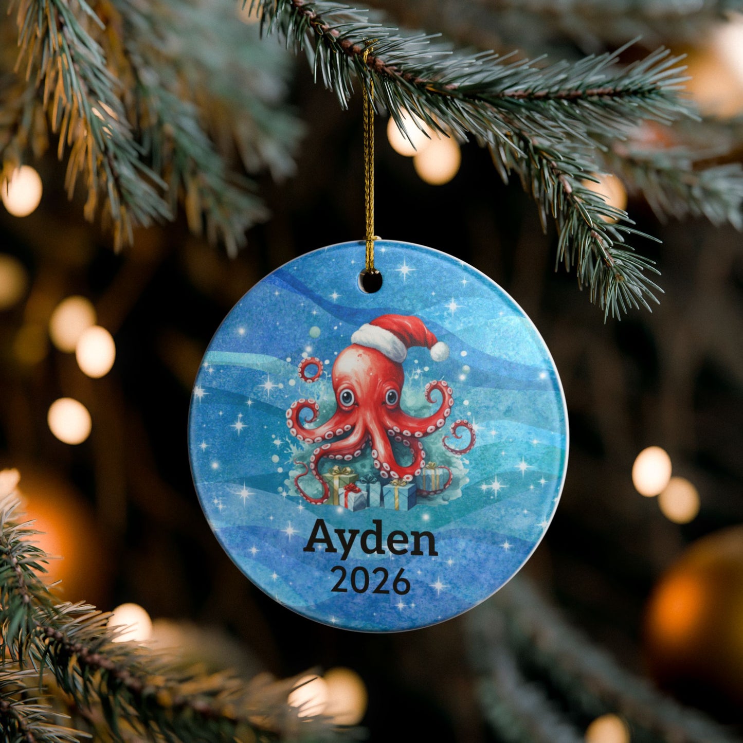 PERSONALIED OCTOPUS ORNAMENT