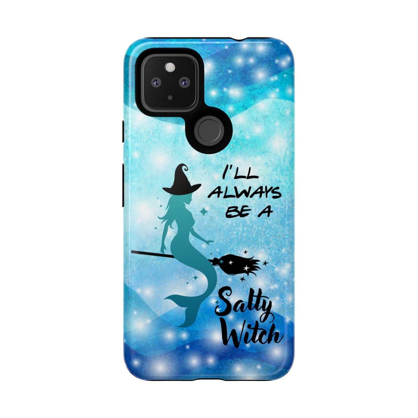Protect your Google Pixel with this Salty Witch Mermaid case. Dual layer, glossy finish, wireless charging ready. Fits many Pixel models.