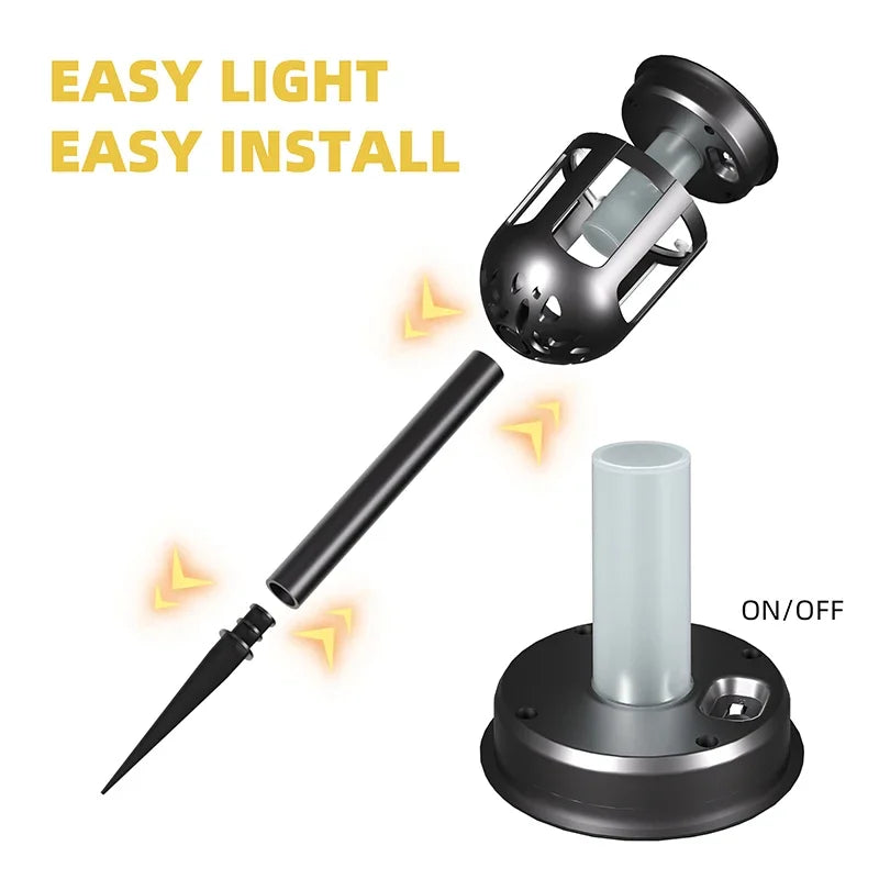 Solar Torch Light with Flickering Flame, Solar Lights Outdoor Garden Waterproof Dancing Flames Lights, Flickering Flames Garden