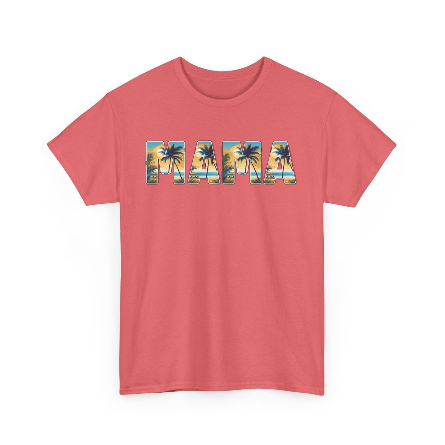 Ethically made mom shirt with beach-themed artwork