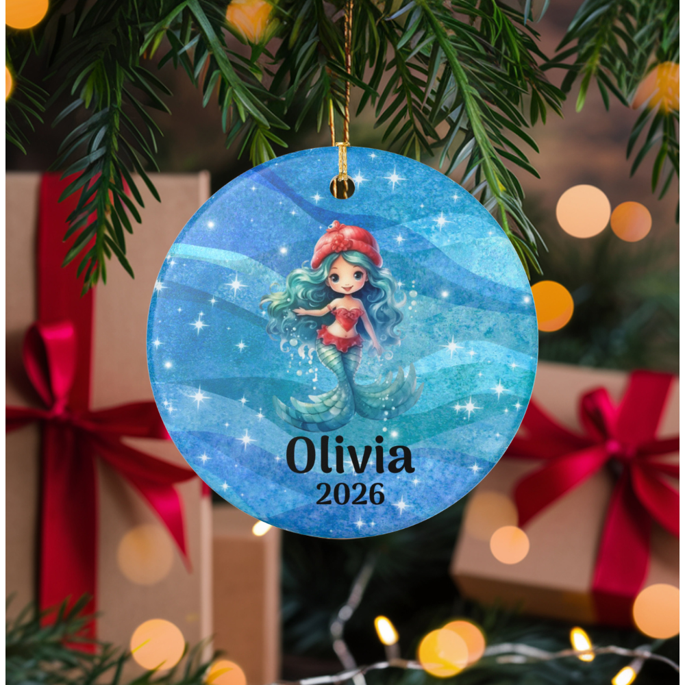 PERSONALIED CUTE MERMAID ORNAMENT