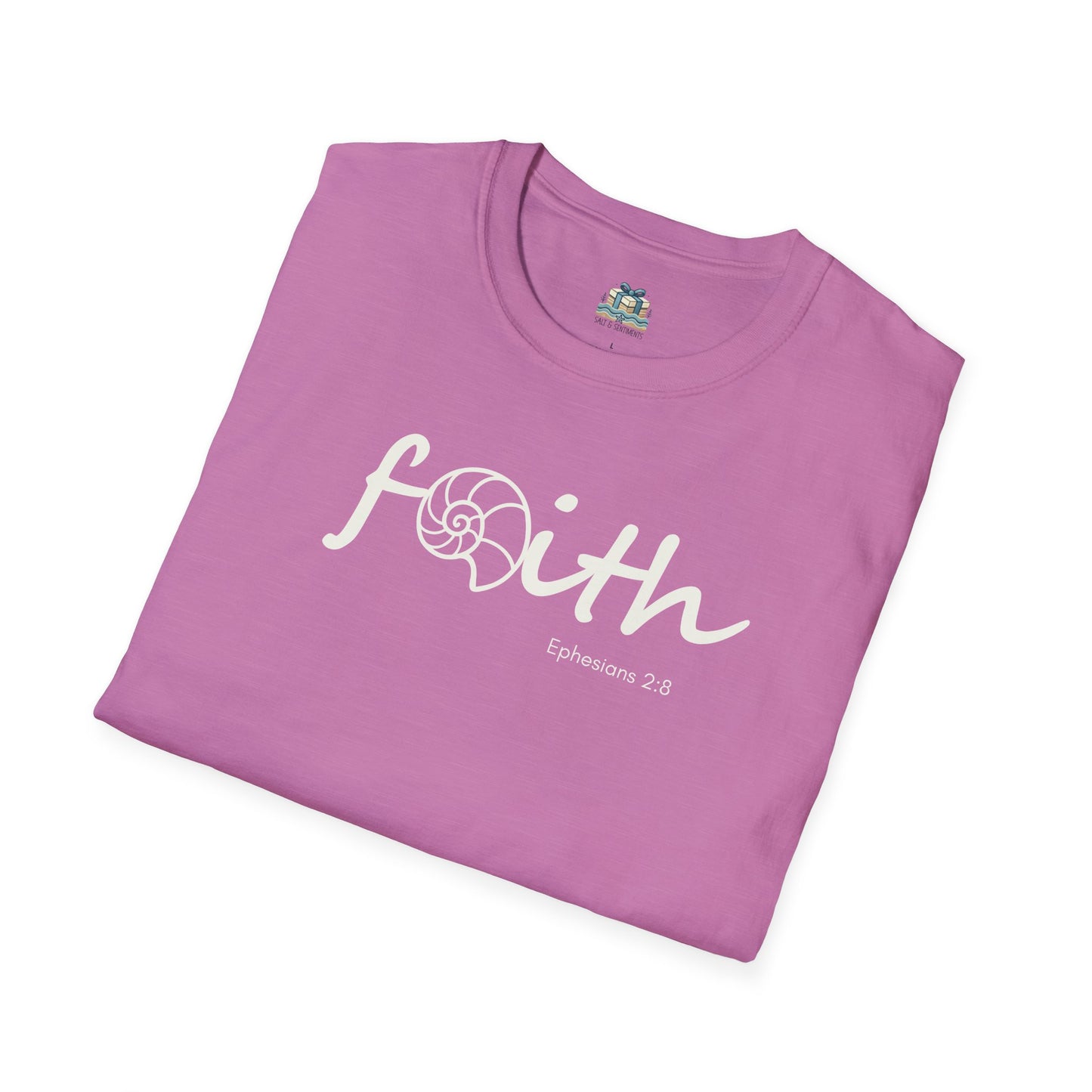 Faith Seashell Christian T-Shirt | Coastal Bible Verse Tee