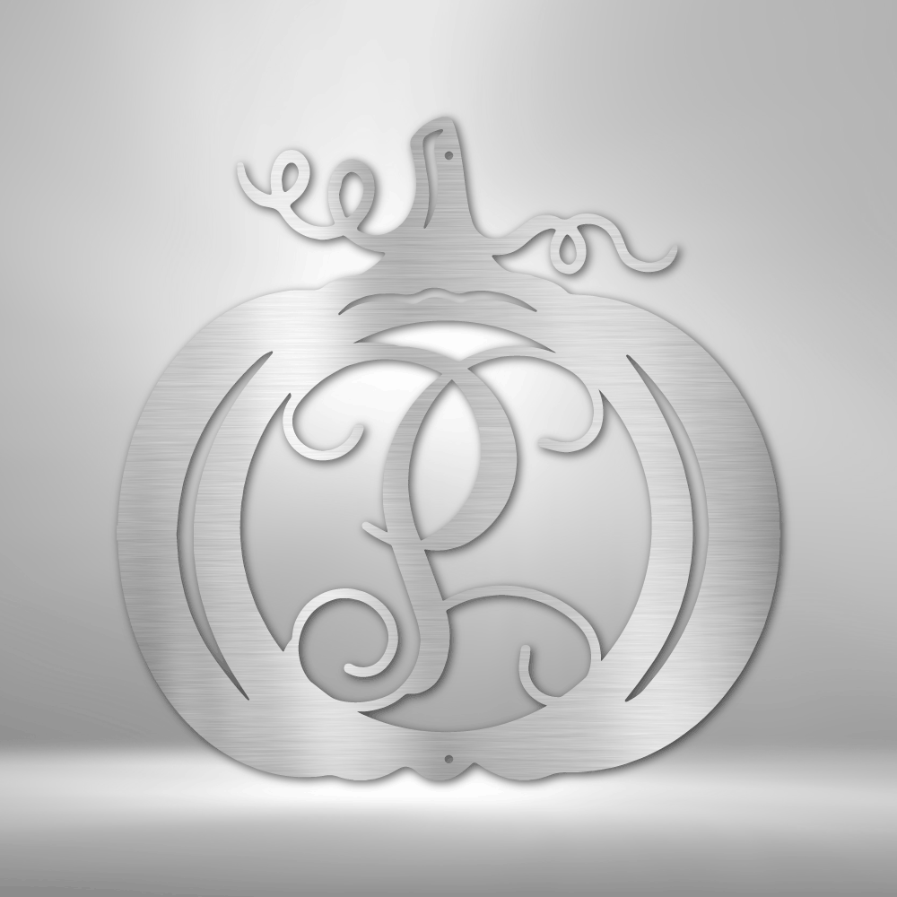 Decorative metal monogram on a metallic background