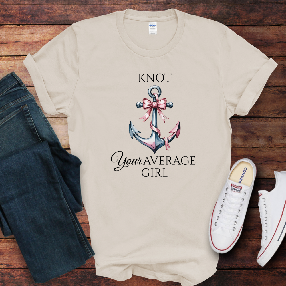 Nautical Anchor with Pink Bow T-Shirt – Coastal Style