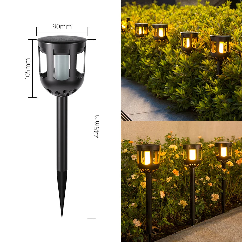 Solar Torch Light with Flickering Flame, Solar Lights Outdoor Garden Waterproof Dancing Flames Lights, Flickering Flames Garden