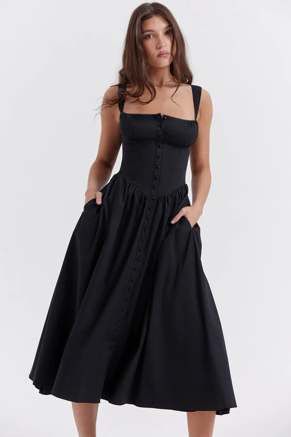 Chic and feminine summer dress with detailed bust design