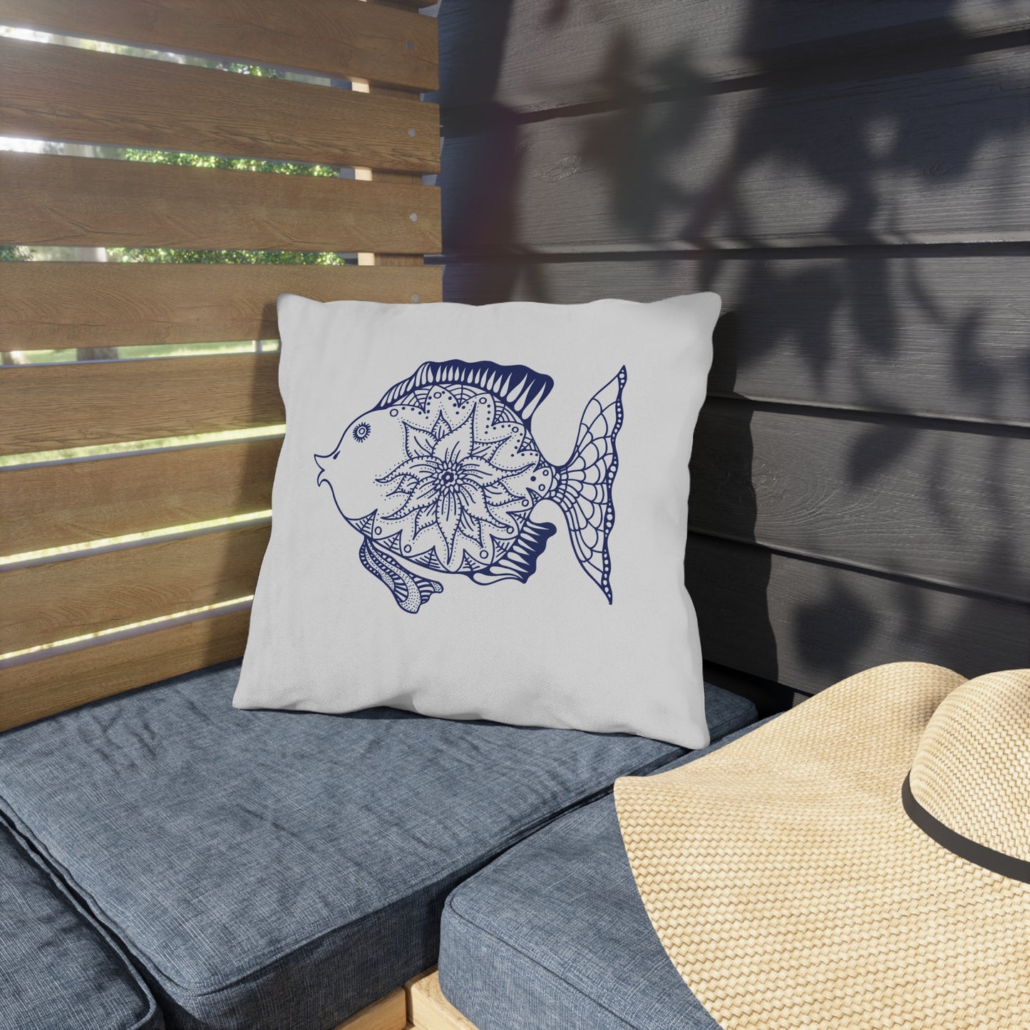 OUTDOOR PILLOW:  FISH DESIGN