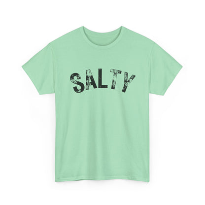 SALTY Distressed Graphic Tee – 15 Colors, Beach Vibes Unisex