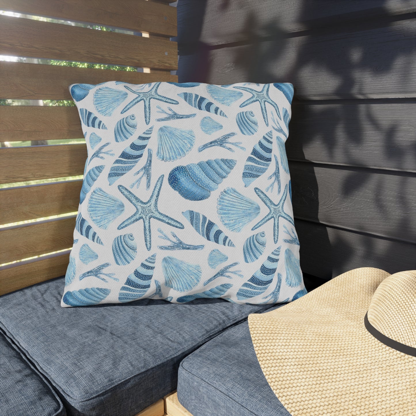 OUTDOOR PILLOWS:  SEA SHELL PATTERN