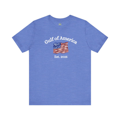 Classic fit blue t-shirt featuring American spirit artwork