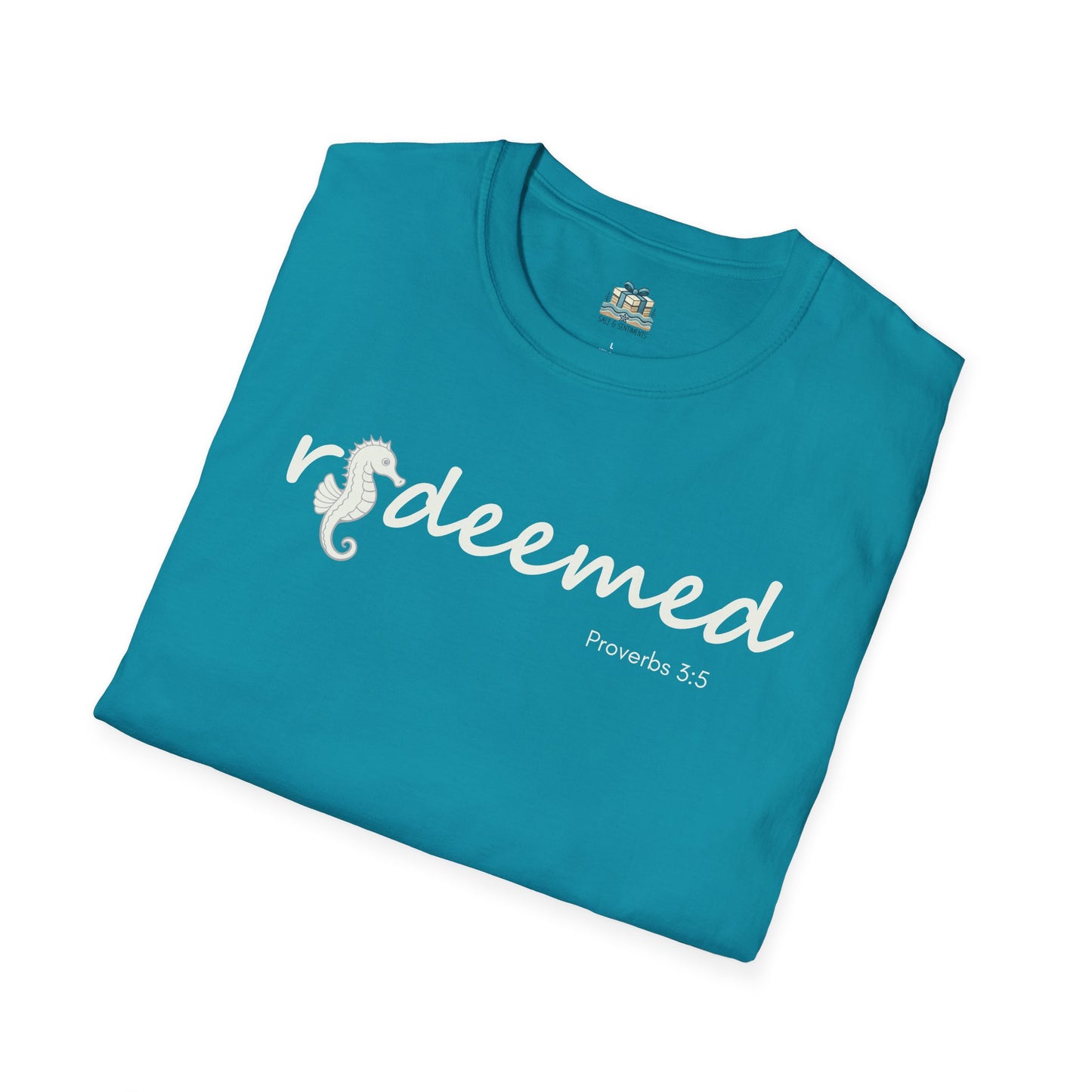 Redeemed Seahorse Christian T-Shirt | Coastal Bible Verse Tee