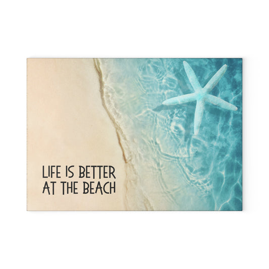 Beach Glass Cutting Board – “Life Is Better at the Beach”