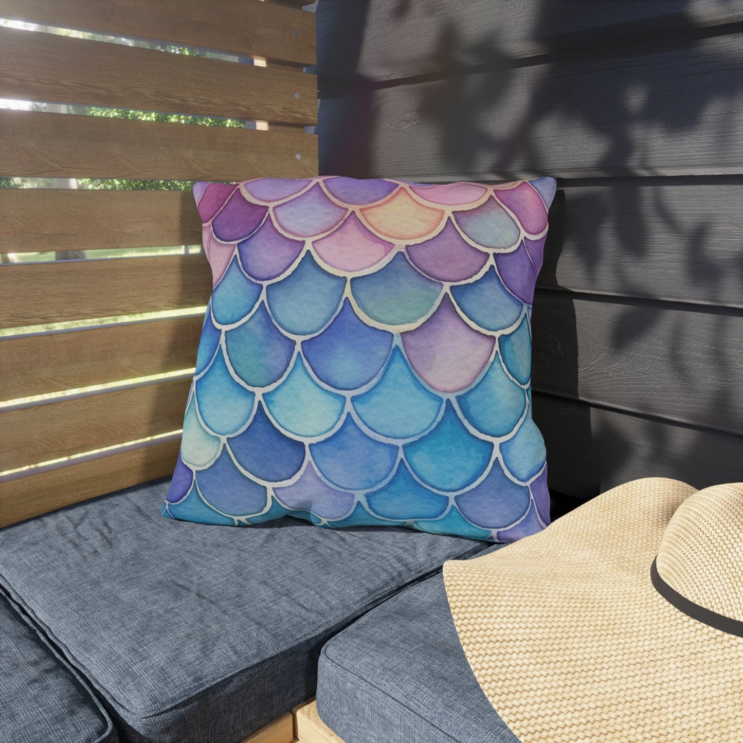 OUTDOOR PILLOWS:  MERMAID TAIL PATTERN