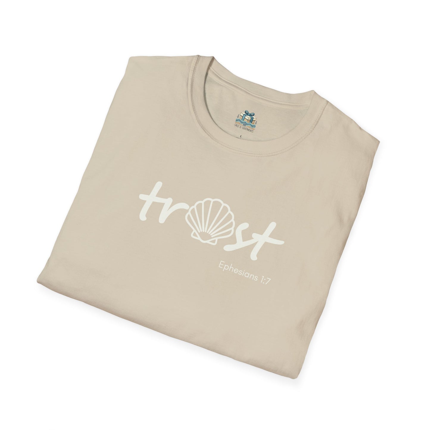 Trust Seashell Christian T-Shirt | Coastal Bible Verse Tee