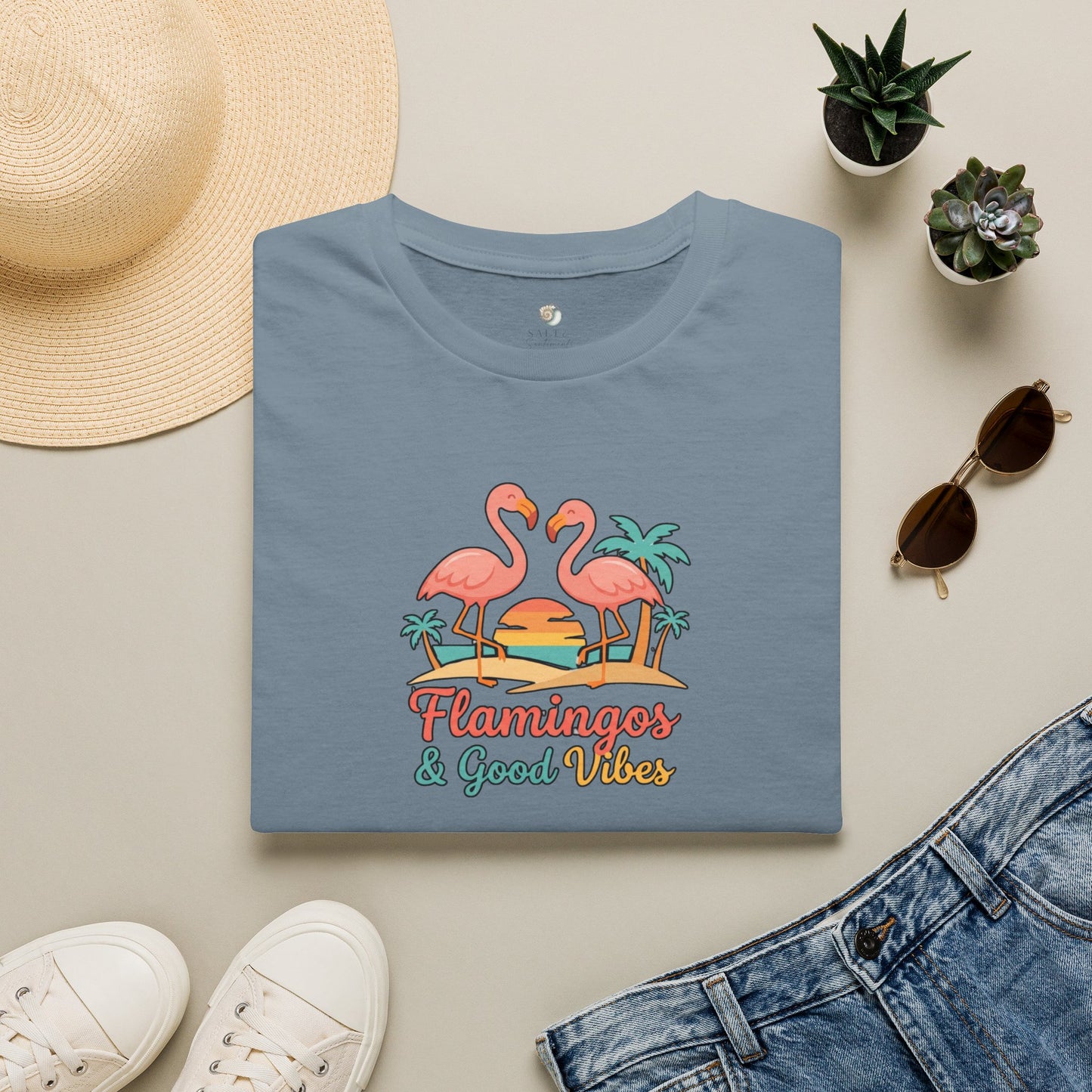 FLAMINGOS & GOOD VIBES TEE