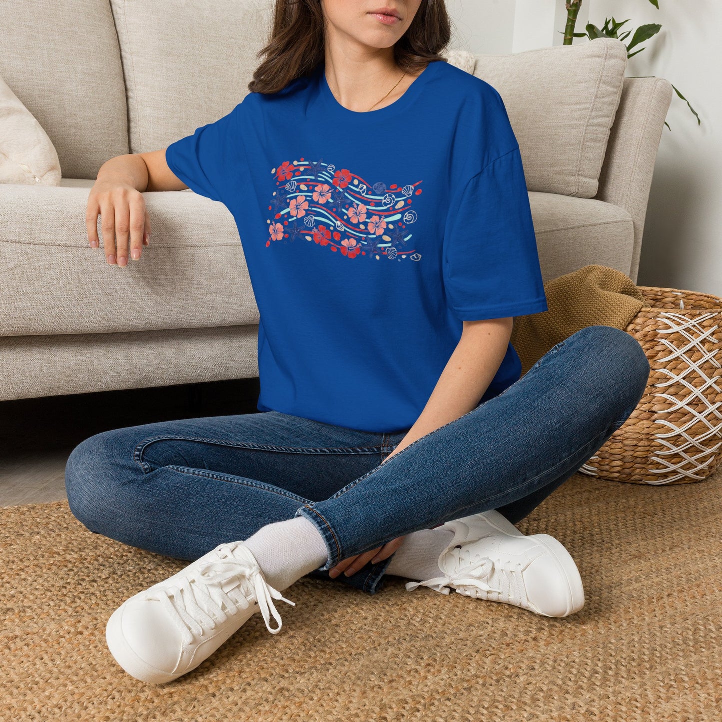 HIBISCUS, STARS & SHELLS TEE