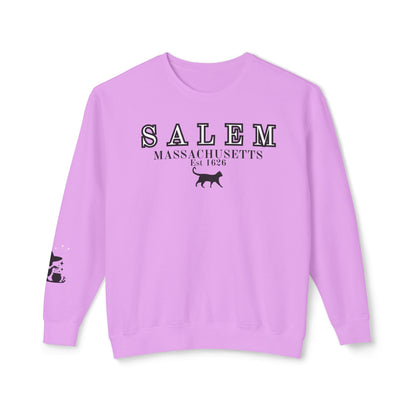 Salem, Massachusetts Est. 1629 Halloween Sweatshirt - Custom Design with Witch & Black Cat