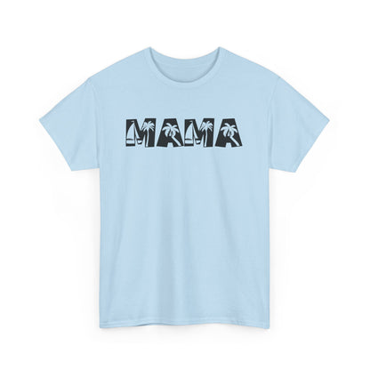 Customizable MAMA tee with retro palm graphic