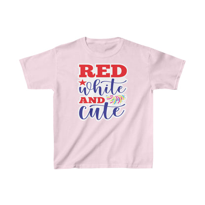Get trendy with Red White and Cute Kids Heavy Cotton™ Pink Tee 
