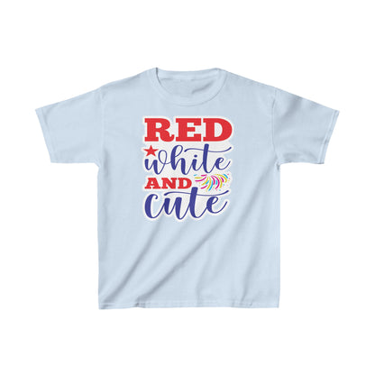 Get trendy with Red White and Cute Kids Heavy Cotton™ Light Blue Tee 