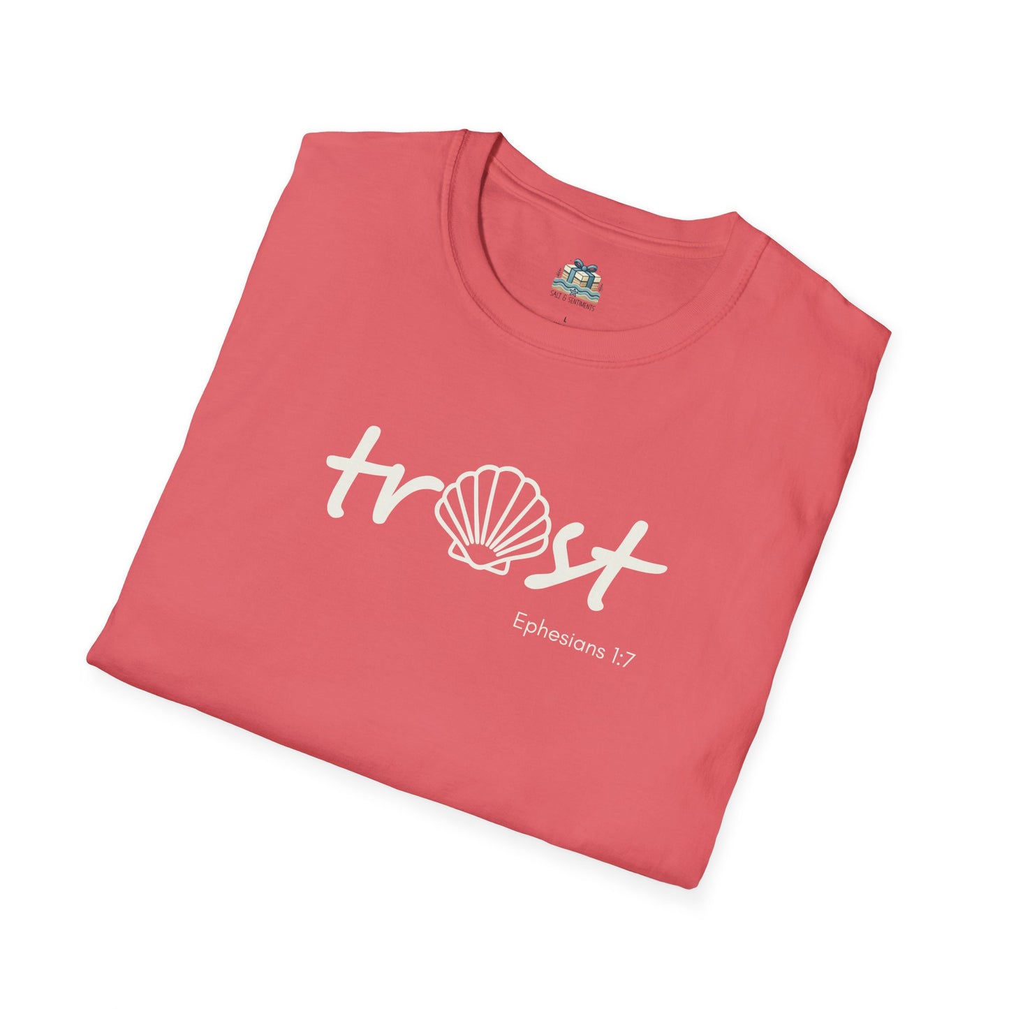 Trust Seashell Christian T-Shirt | Coastal Bible Verse Tee