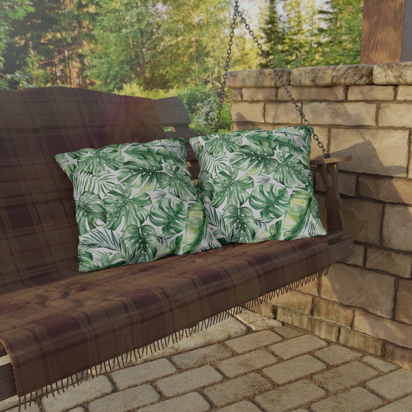 OUTDOOR PILLOWS:  PALM PATTERN