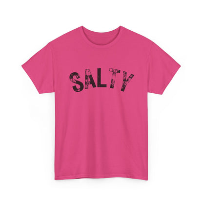 SALTY Distressed Graphic Tee – 15 Colors, Beach Vibes Unisex