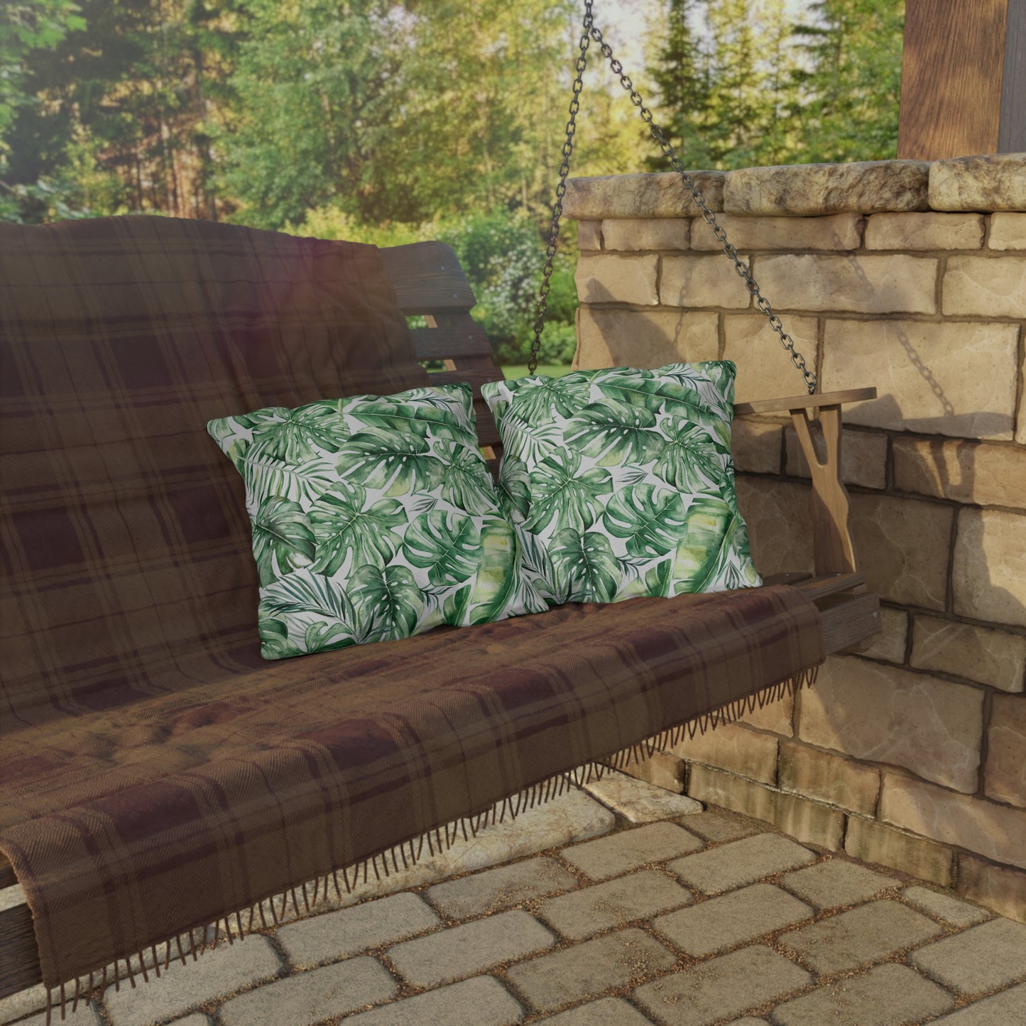OUTDOOR PILLOWS:  PALM PATTERN