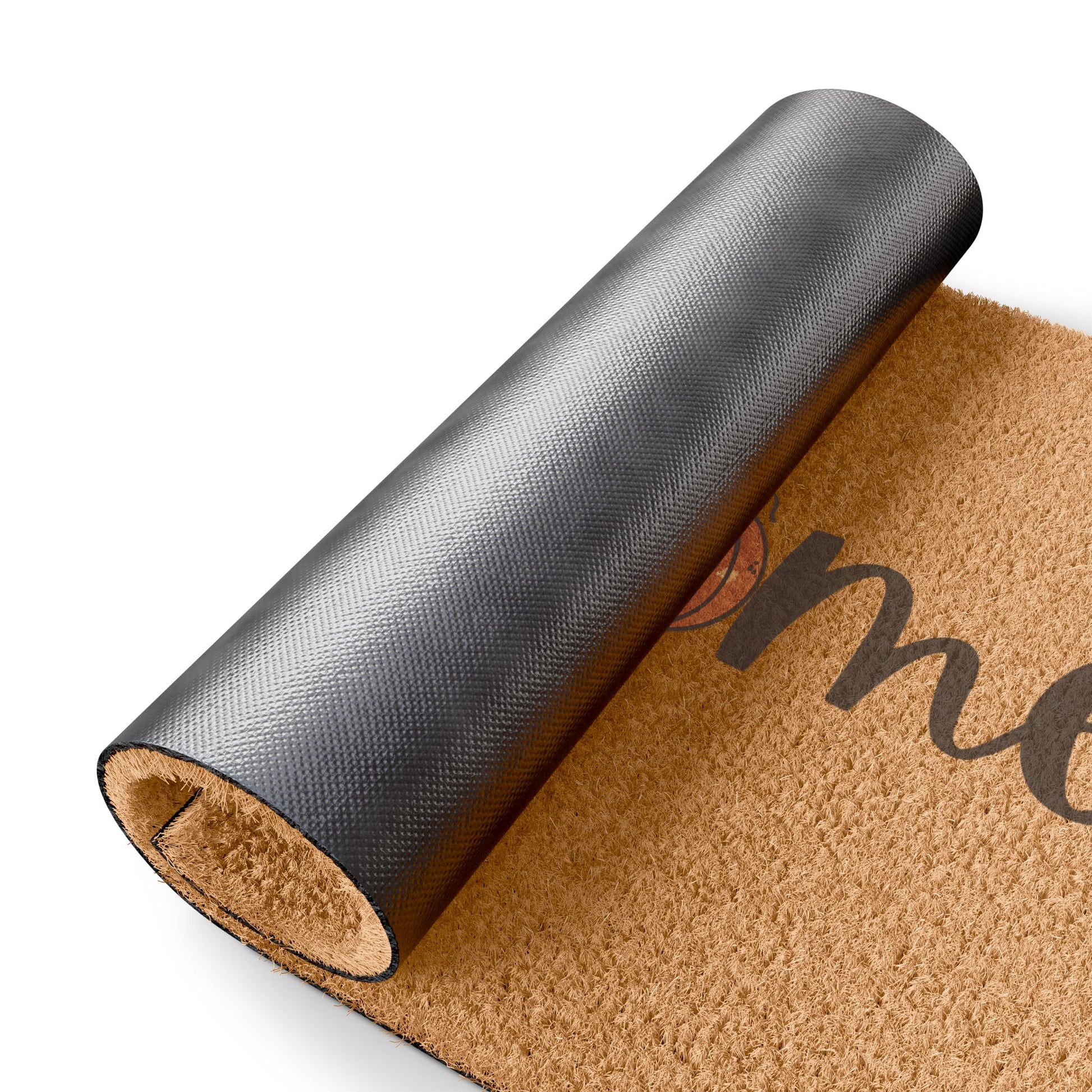 Doormat with 'Welcome' text on a white background