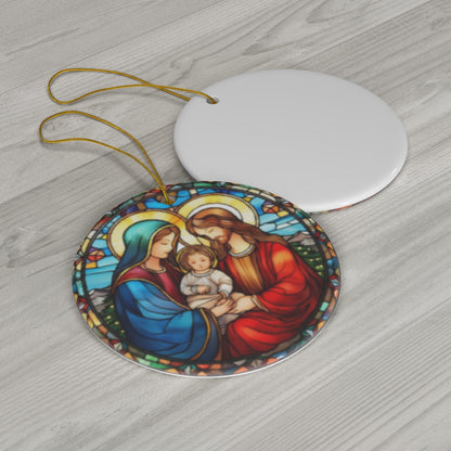 Christmas| Beautiful Faux Stained Glass Ceramic Christmas Ornament