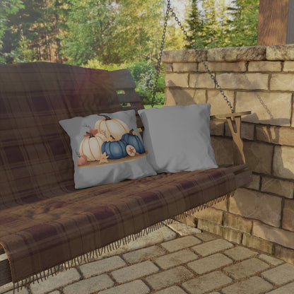 Coastal Fall Pumpkin Outdoor Pillow – UV & Water Resistant