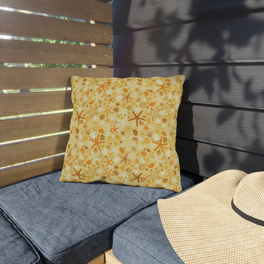 OUTDOOR PILLOWS: YELLOW STARFISH PATTERN