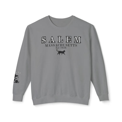 Salem, Massachusetts Est. 1629 Halloween Sweatshirt - Custom Design with Witch & Black Cat