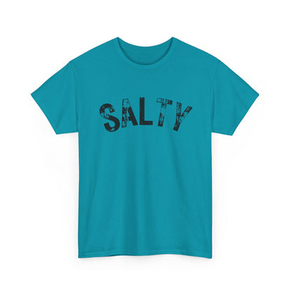 SALTY Distressed Graphic Tee – 15 Colors, Beach Vibes Unisex