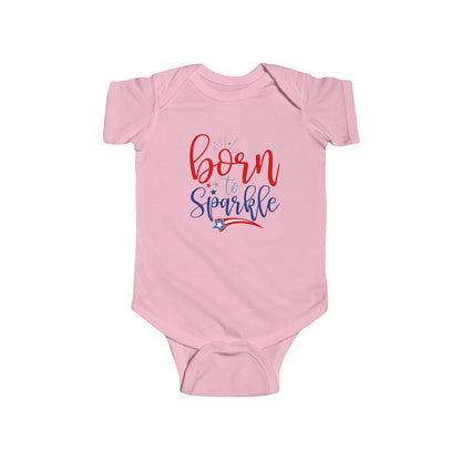 Pink Born to sparkle infant bodysuit