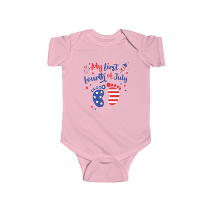  MY First 4th of July Pink baby Bodysuit-