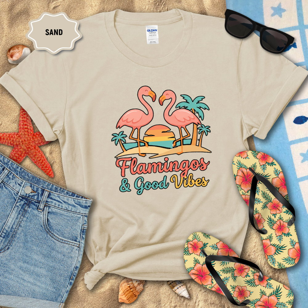FLAMINGOS & GOOD VIBES TEE