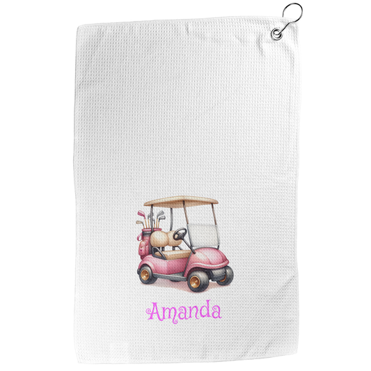 Sports| Personalized Waffle Golf Towel for Women - Feminine and Functional