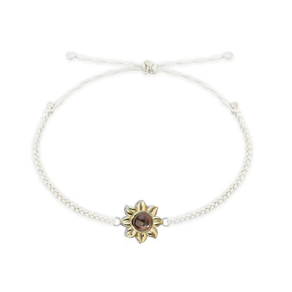 Custom sunflower bracelet with hidden photo projection feature