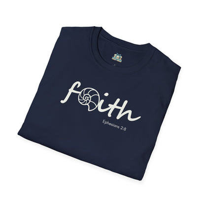 Faith Seashell Christian T-Shirt | Coastal Bible Verse Tee