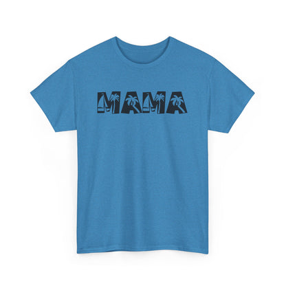 Coral MAMA shirt with retro palm tree graphic