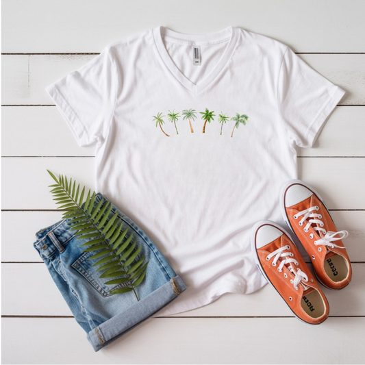PALM TREE ROW V-NECK