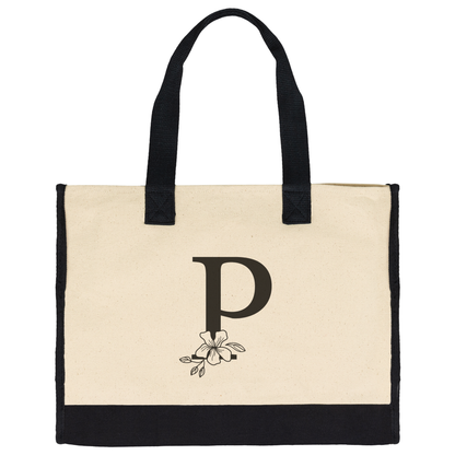 Personalized Initial Canvas Tote Bag
