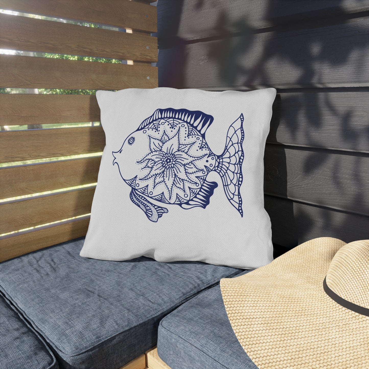 OUTDOOR PILLOW:  FISH DESIGN