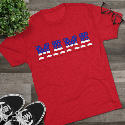 Get trendy with Red Patriotic Mama Tri-Blend Crew Tee - T-Shirt 