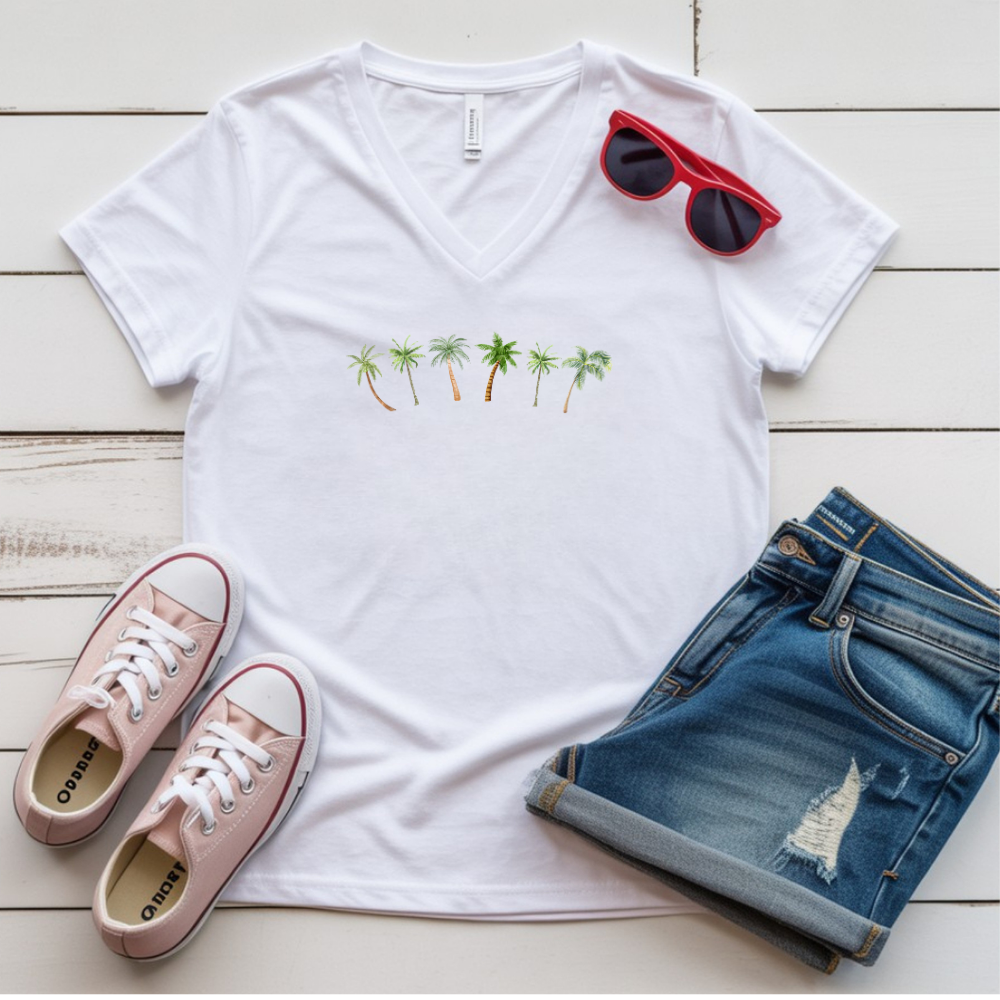 PALM TREE ROW V-NECK