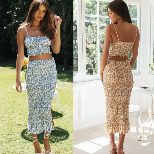 Breathable 100% polyester two-piece summer set