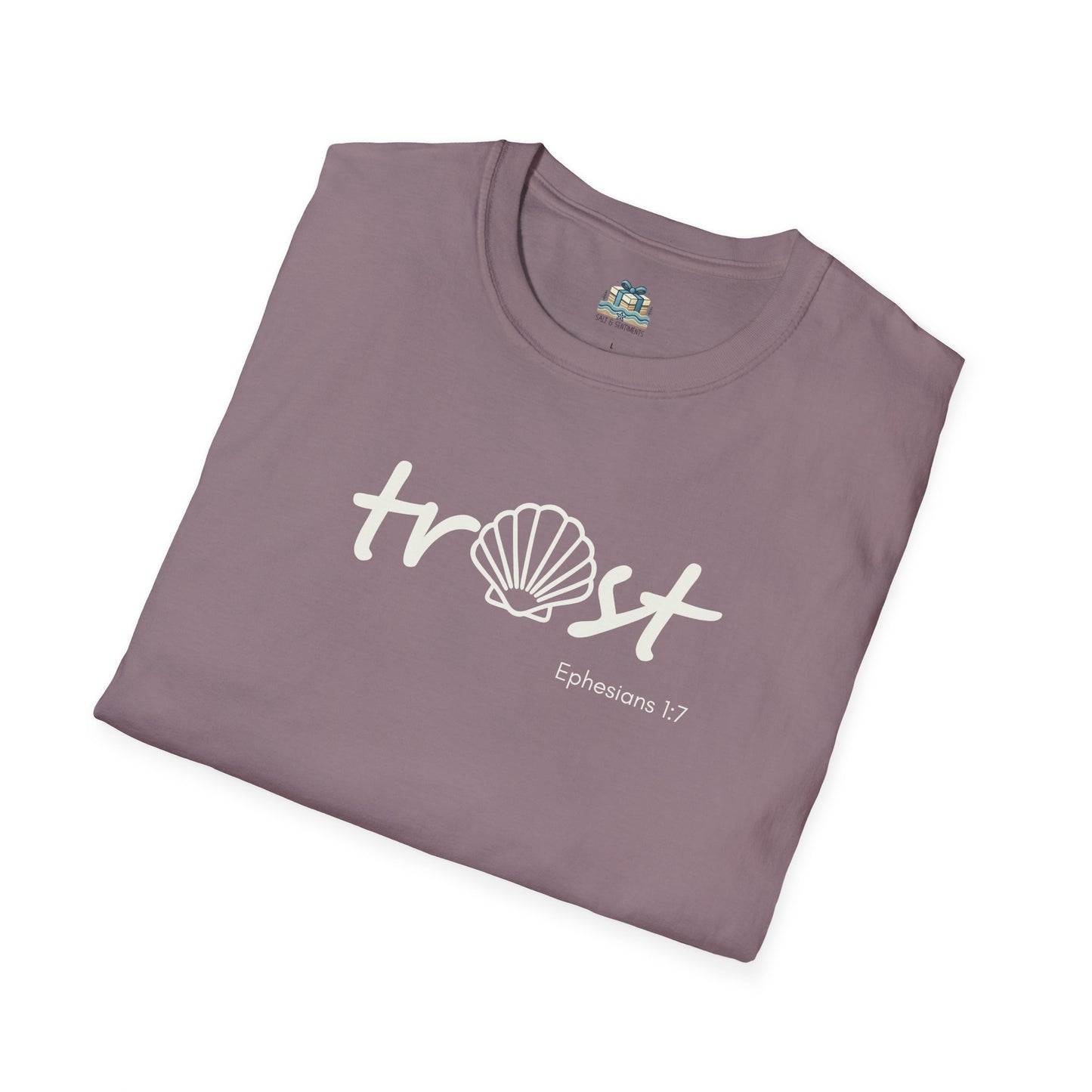 Trust Seashell Christian T-Shirt | Coastal Bible Verse Tee
